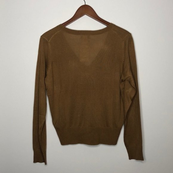 H&M | NWT Lightweight Brown V-Neck Sweater Size M - Picture 2 of 3